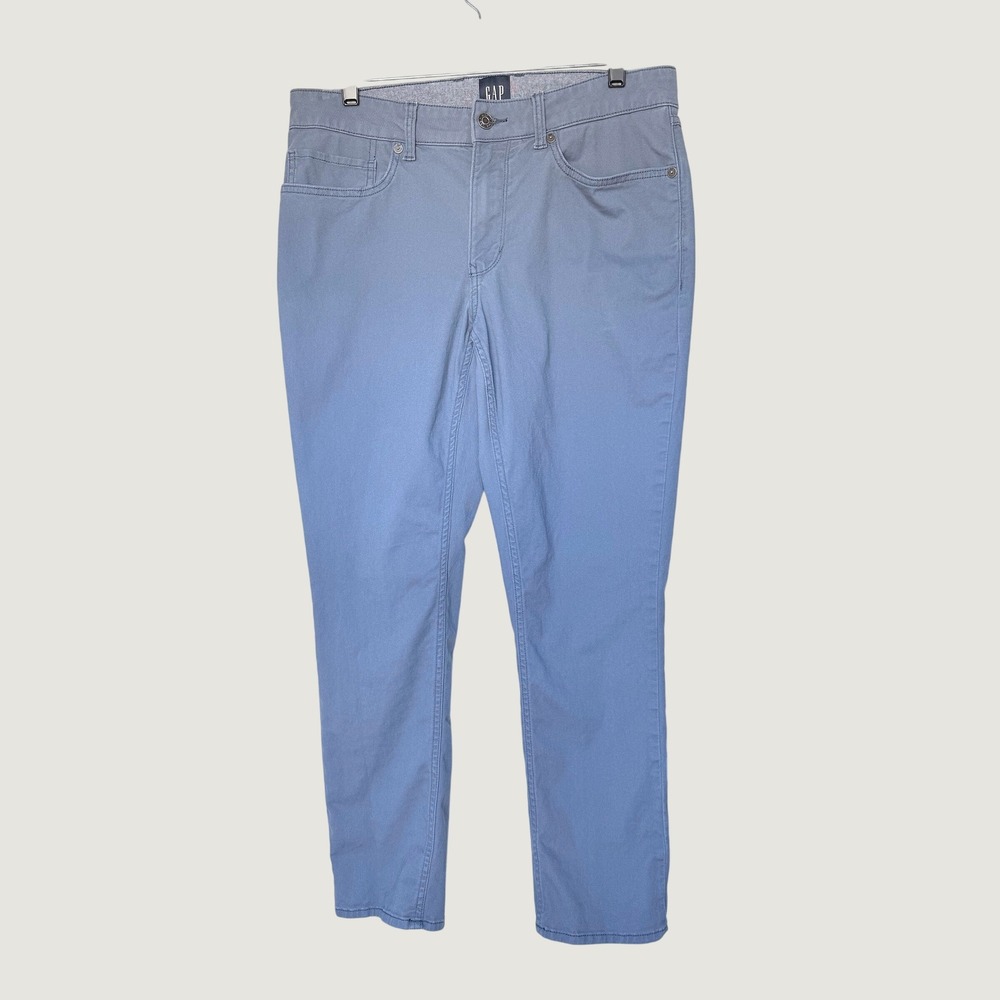 Gap Mens 5-Pocket Chino Pants Blue Gray Straight Leg Office Casual Preppy 32x30